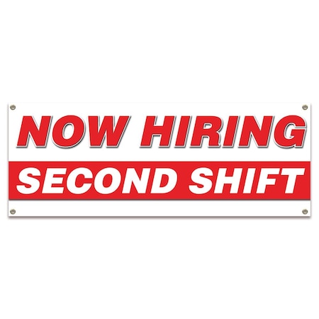 Signmission Now Hiring Second Shift Banner Apply Inside Accepting Application Single Sided B-30304